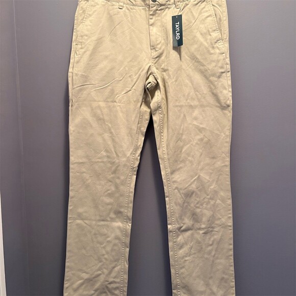 TAYLRD Other - Taylrd Chino Pants Mens 34x32 Beige Flat Front Straight Leg Business
